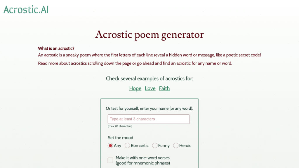 image for Acrostic AI