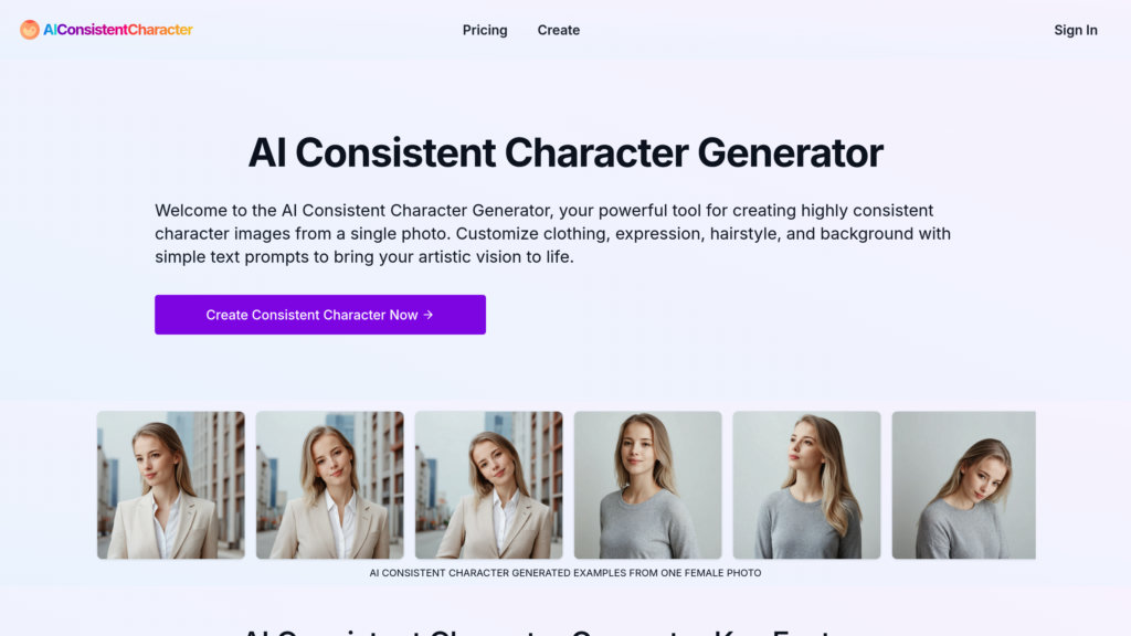 image for AI Consistent Character Generator