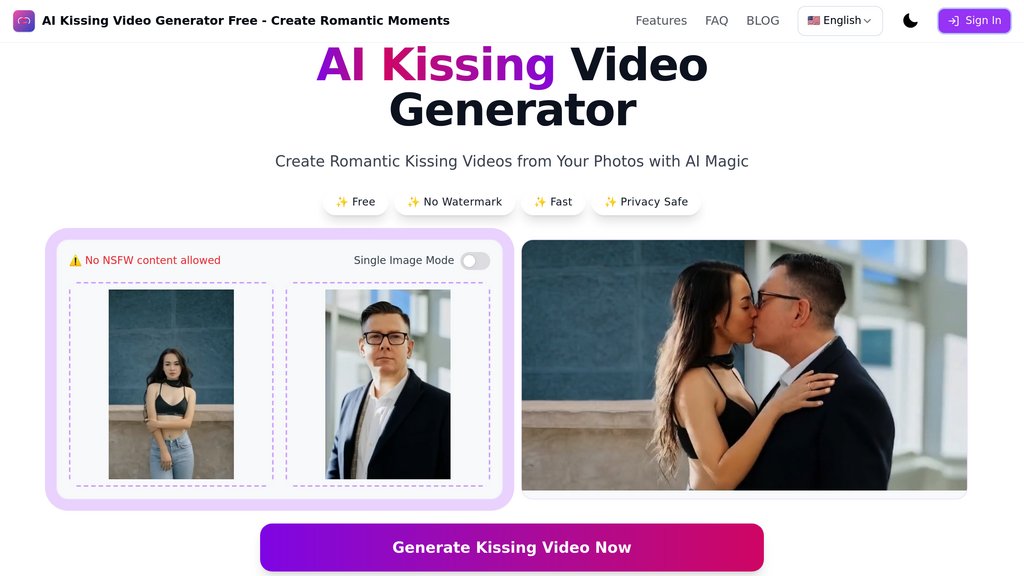 image for AI Kissing Video Generator