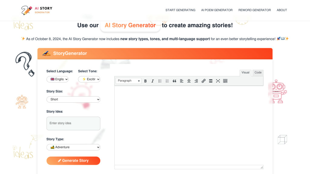 image for AI Story Generator