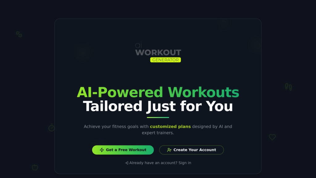 image for AI Workout Generator image for AI Workout Generator