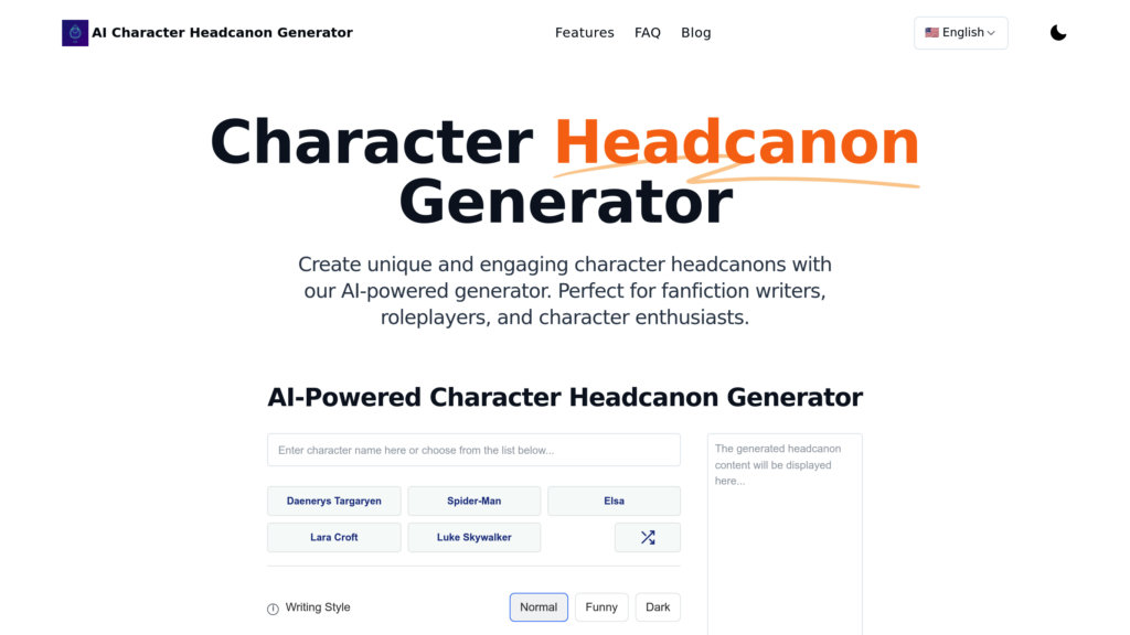 image for Character Headcanon Generator