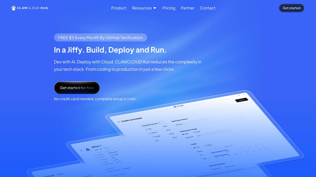 image for ClawCloud Run