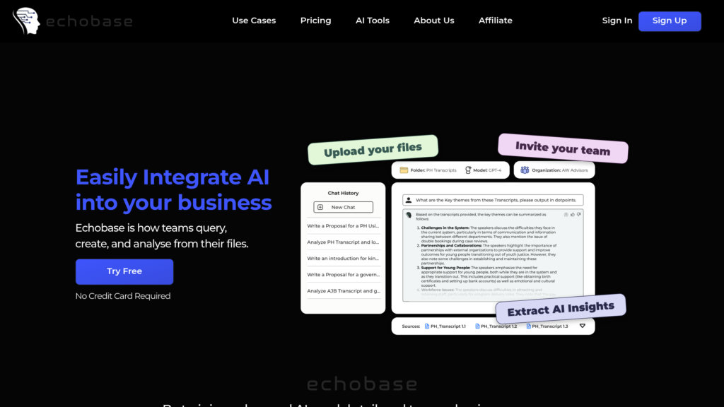 Echobase AI preview