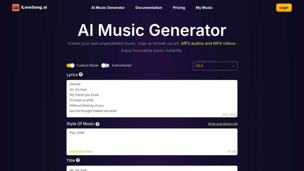 image for iLoveSong.ai