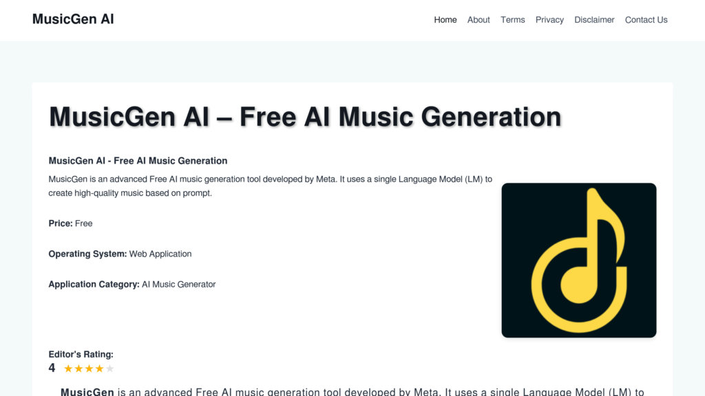 image for MusicGen AI