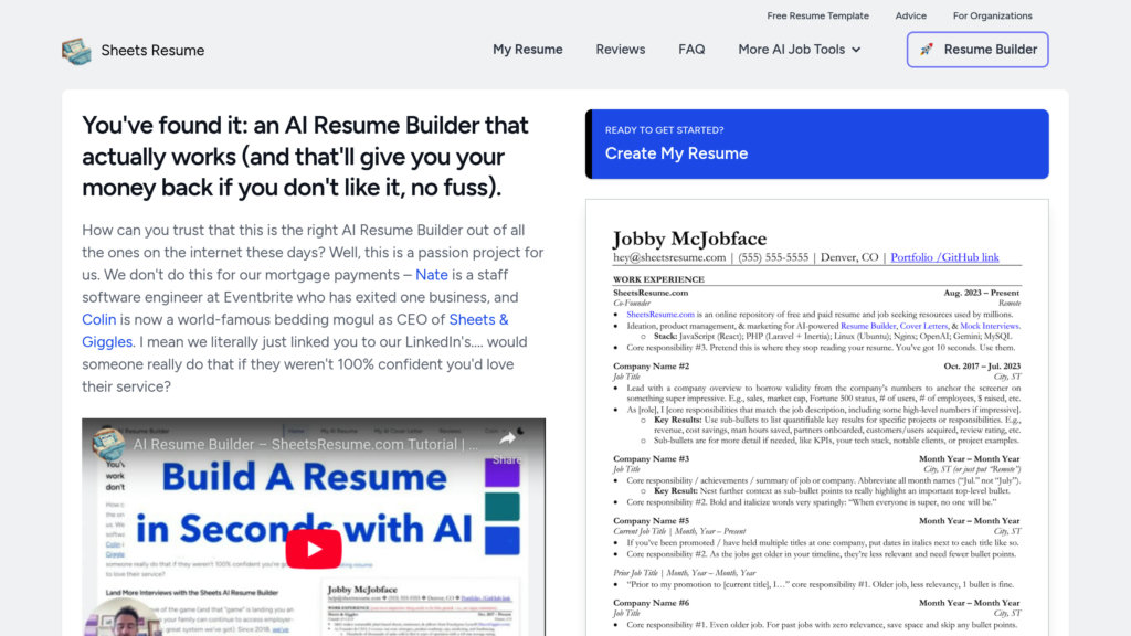 image for Sheets Resume