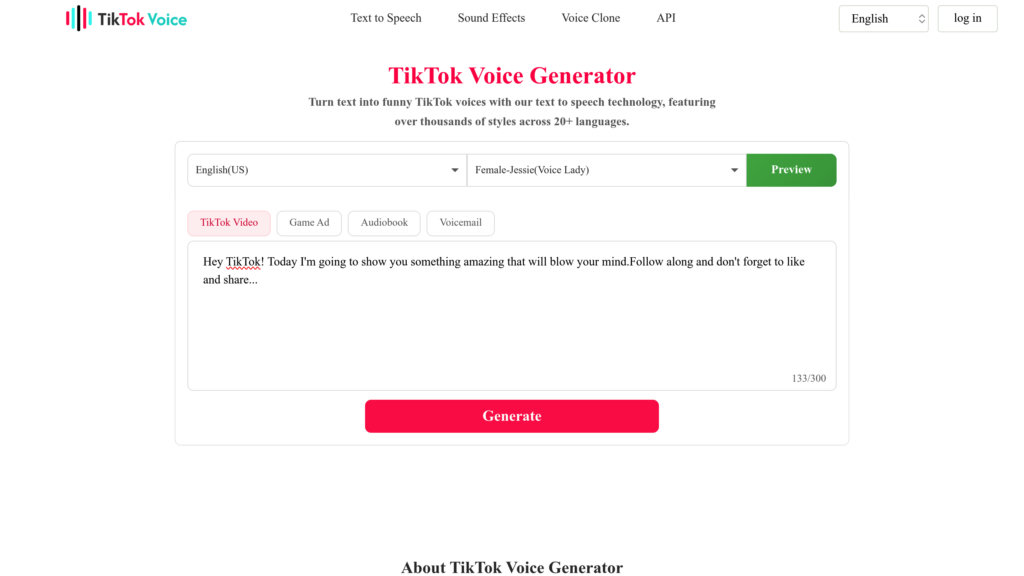 image for TikTok Voice Generator